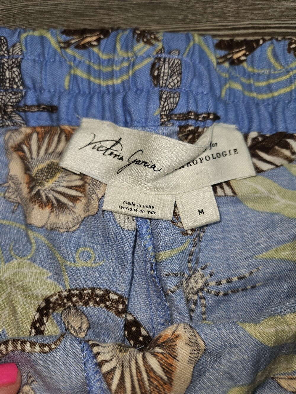 Victoria Garcia For Anthropologie Wide Leg Flannel Pajama Bottoms Pants Medium - Picture 8 of 8